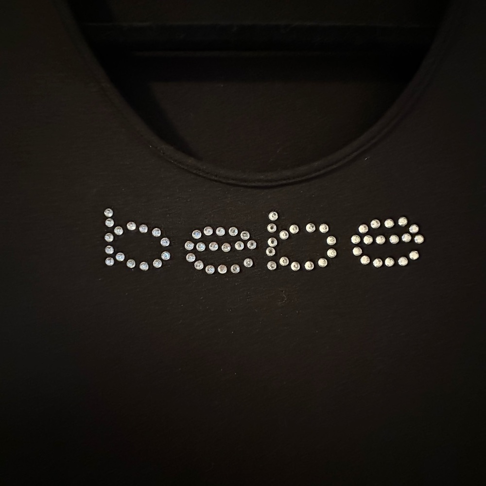 Rhinestone bebe black maxi tank dress